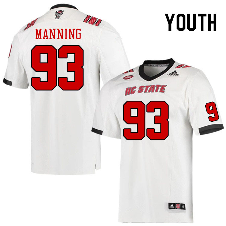 Youth #93 Chris Manning NC State Wolfpack College Football Jerseys Stitched Sale-White
